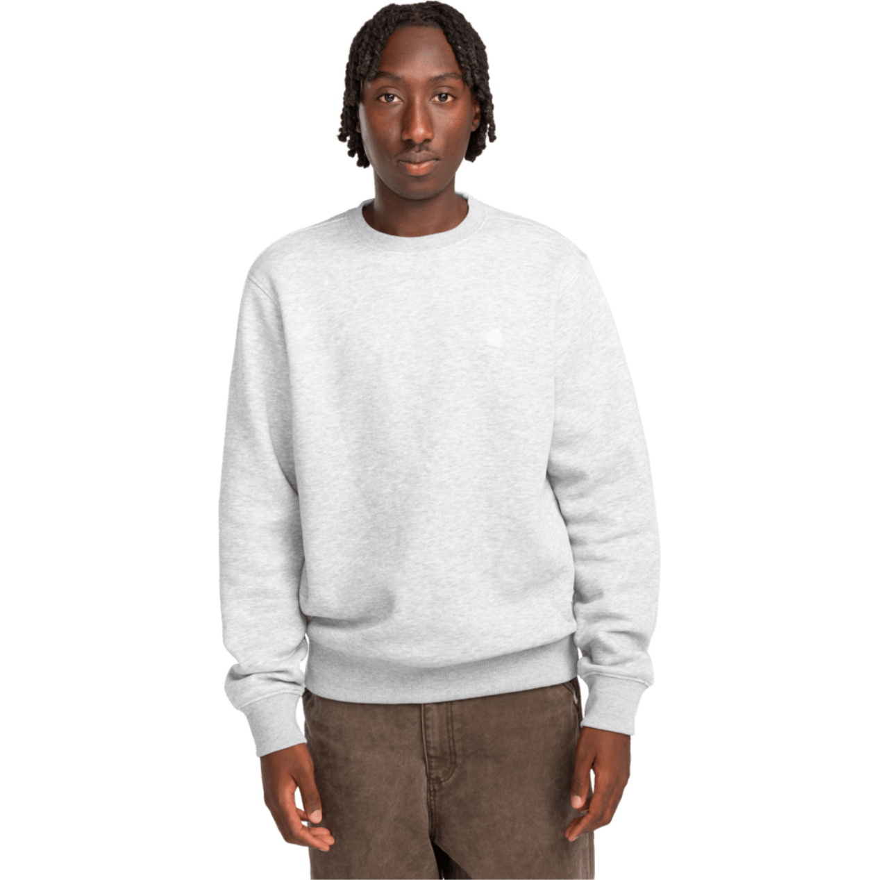 2026 Element Mens Icon Embroidery Crew Sweatshirt ELYFT00197 - Mid Grey Heather